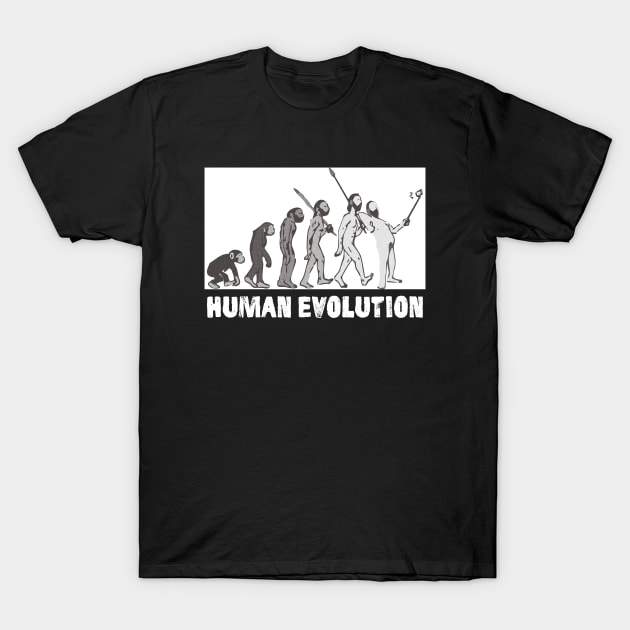 Human Evolution Modern with Smartphone T-Shirt by lanangtelu